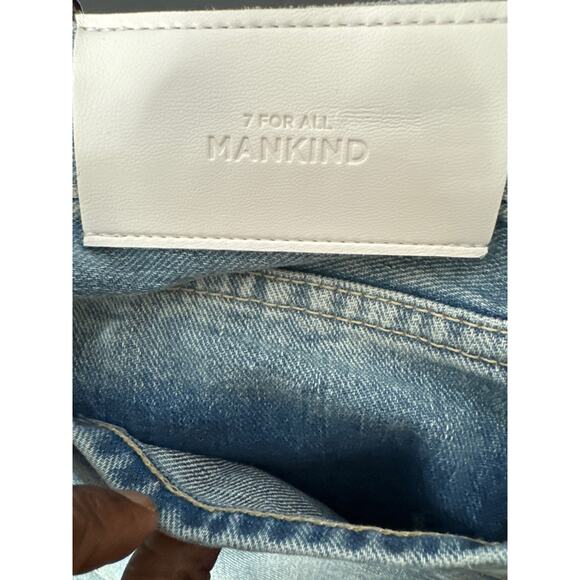 7 for All Mankind Women's Easy Boy Bootcut Jeans Raw Hem Light Wash Blue Size 27 - Picture 7 of 10